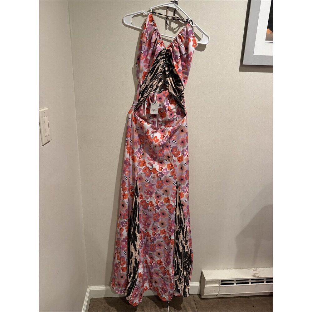 NWT Free People handinga dress  Floral Leopard‎ Print Maxi Dress Size Medium